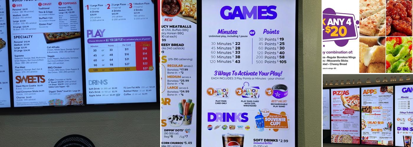 Chuck E. Cheese Menu
