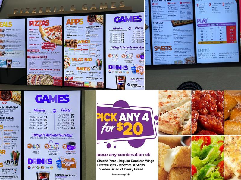 Chuck E. Cheese Menu