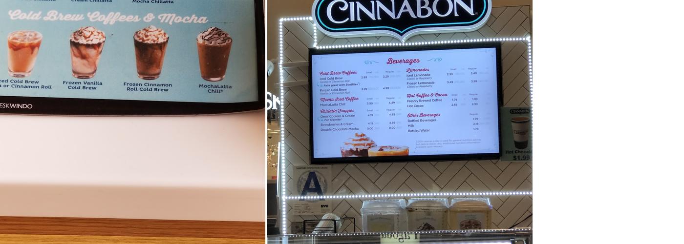 Cinnabon Menu
