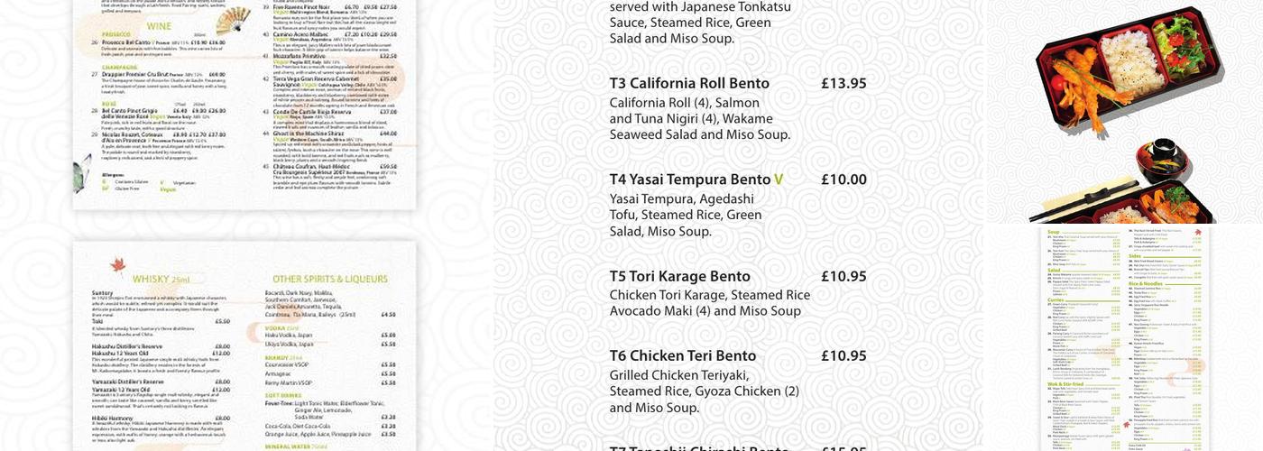 Tanoshii Fusion Menu