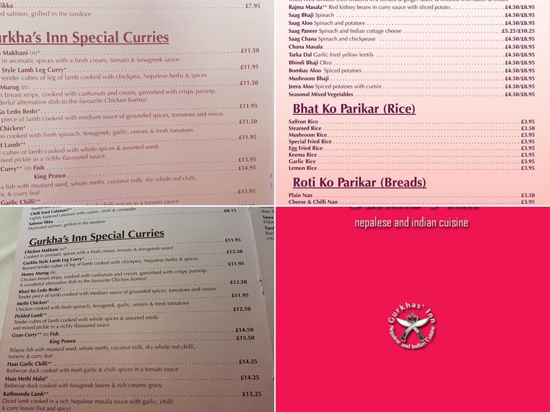 Gurkha's Inn Menu