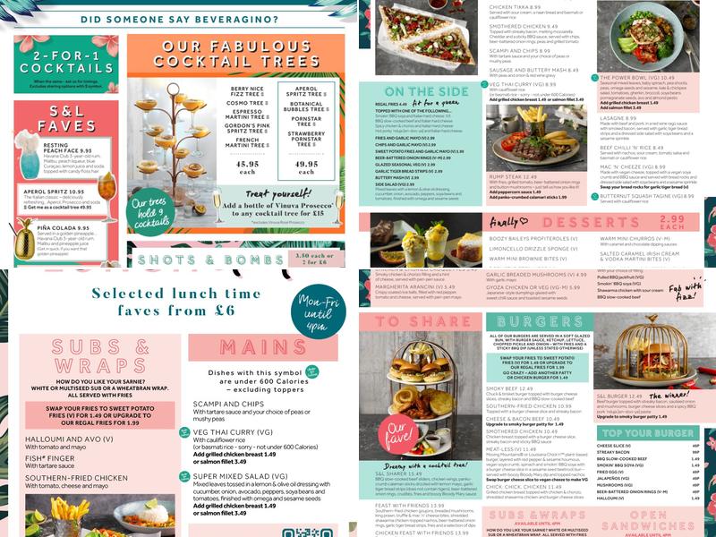 Slug & Lettuce - Sutton Menu