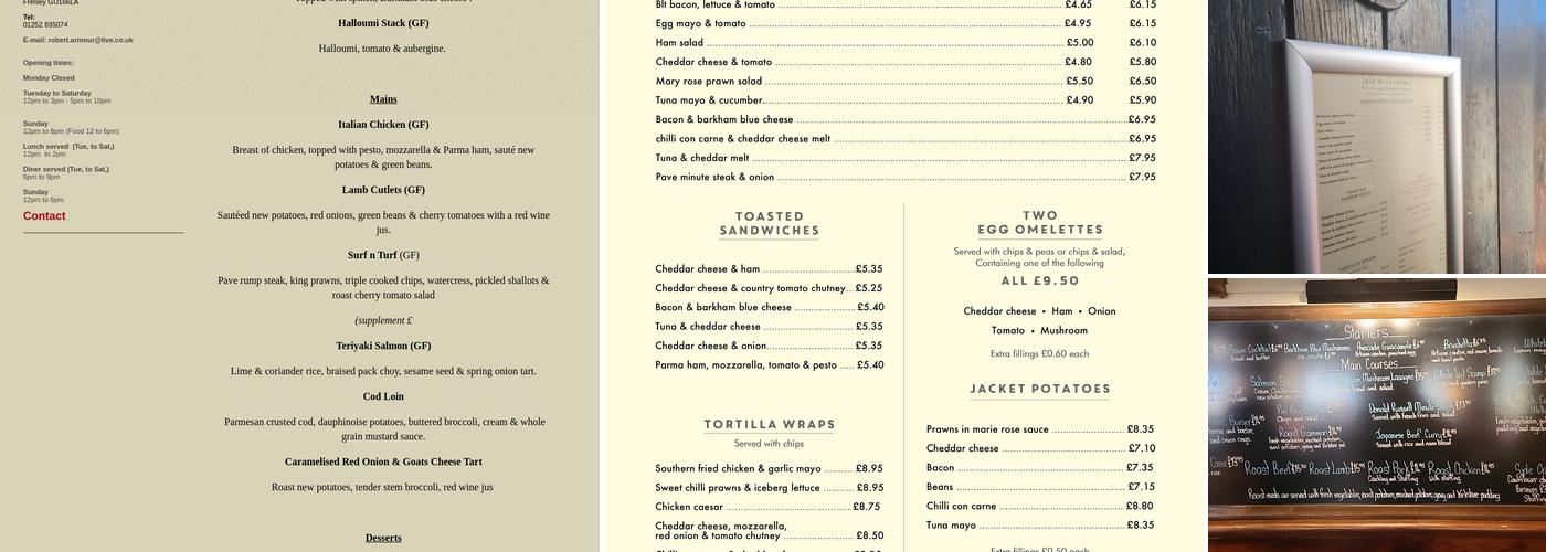 The Old Wheatsheaf Menu