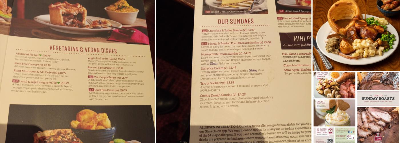 Toby Carvery South Croydon Menu
