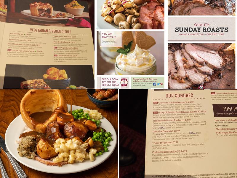 Toby Carvery South Croydon Menu