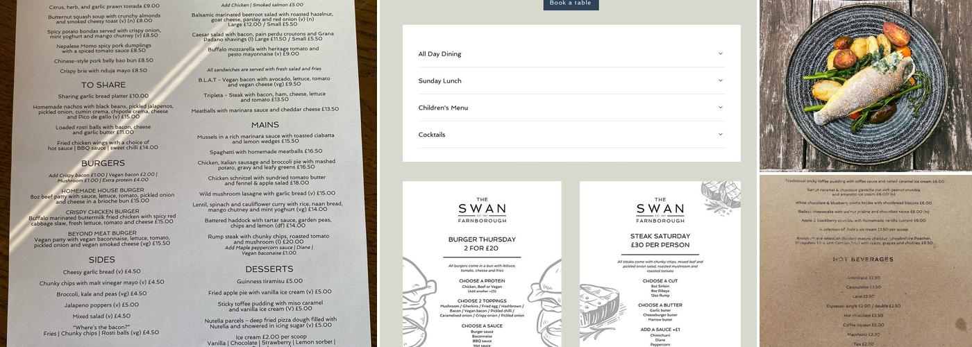 The Swan Menu