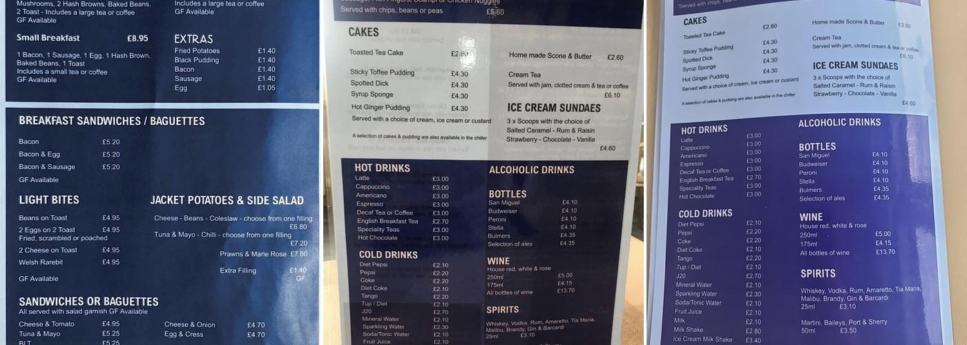 Lakeside Cafe And Bar Menu