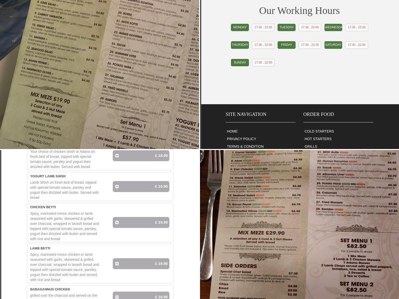 Agora Restaurant Menu