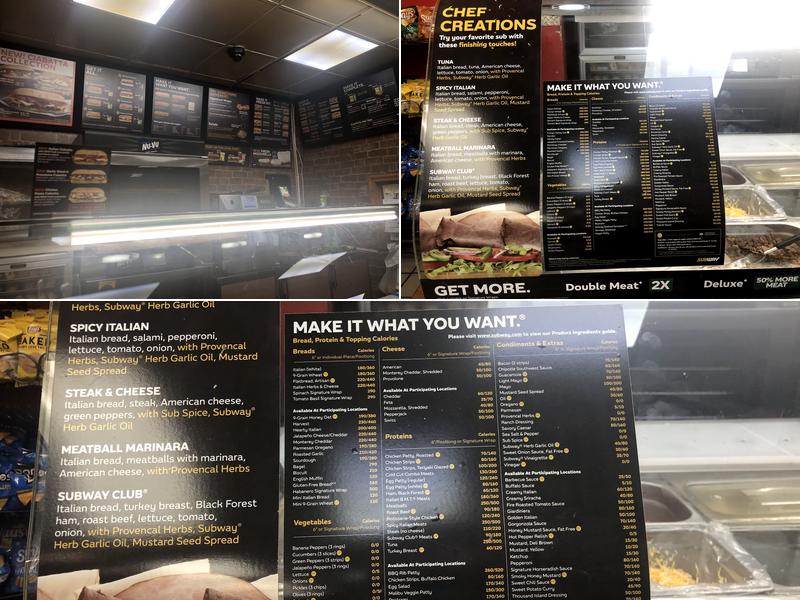 Subway Menu