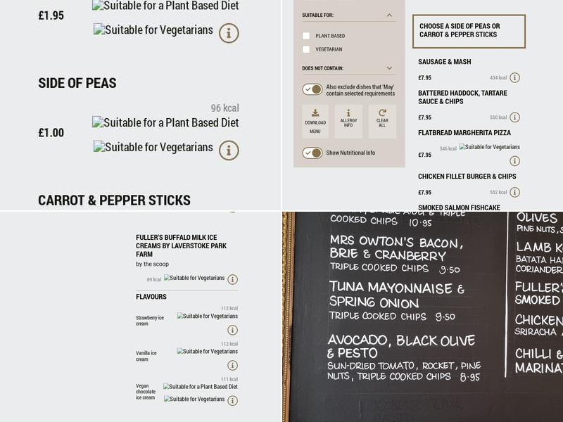 The Ox Row Inn, Salisbury Menu