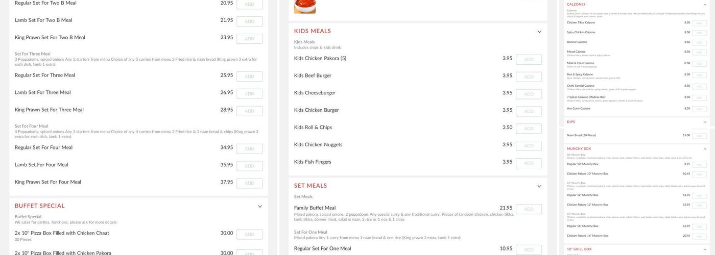 Manzil Tandoori Menu