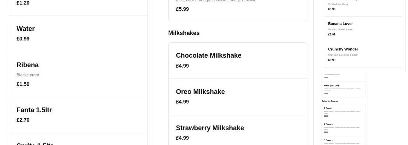 Slice of America - Halesowen Menu