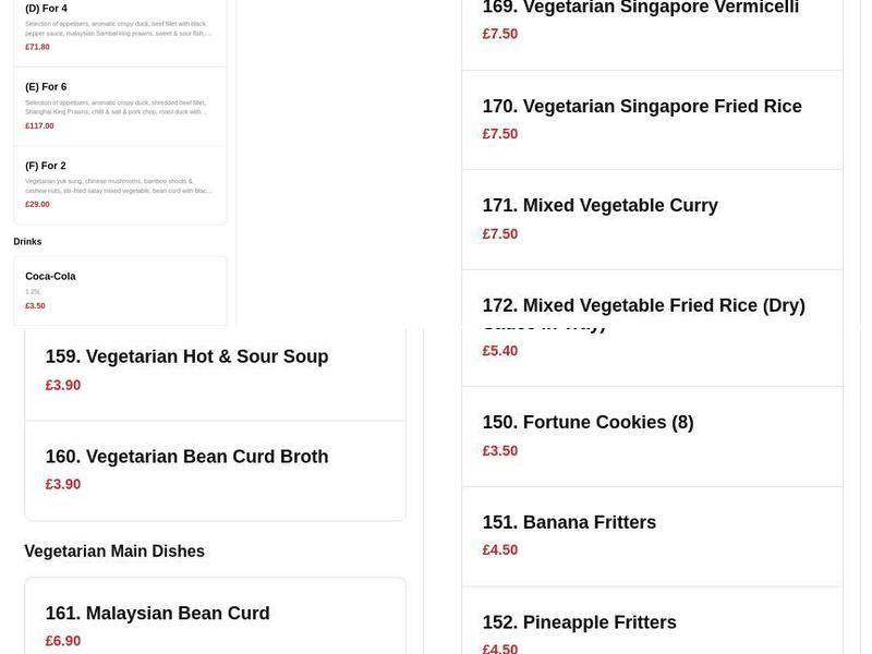 Johnny Wong’s Menu