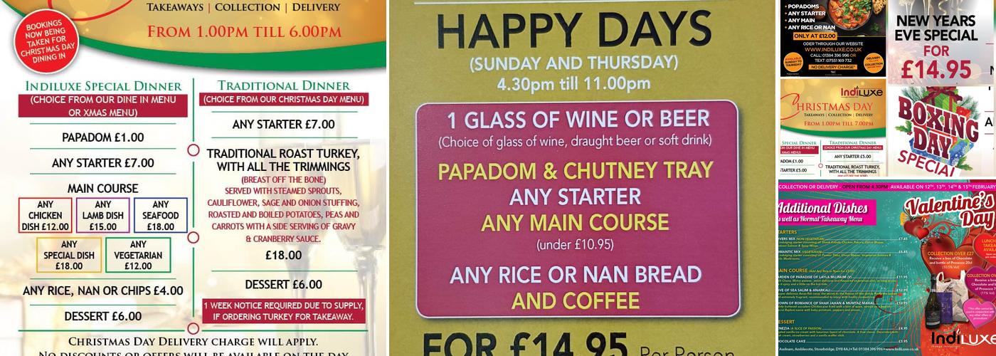 Indiluxe Menu