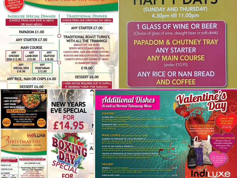 Indiluxe Menu