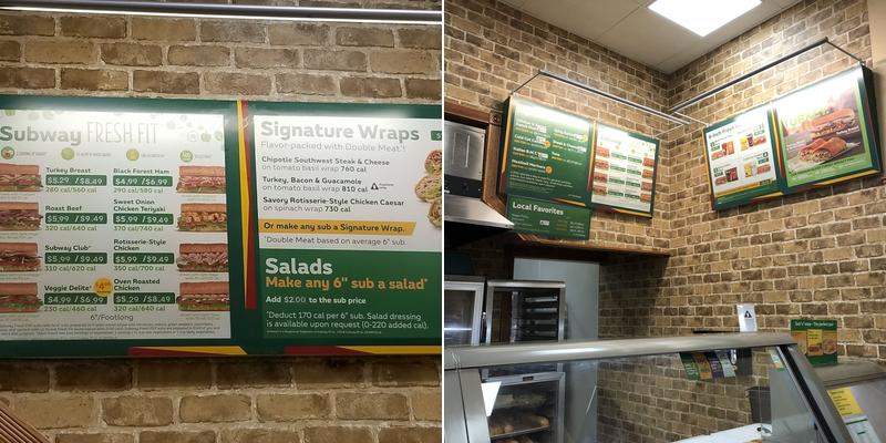 Subway Menu