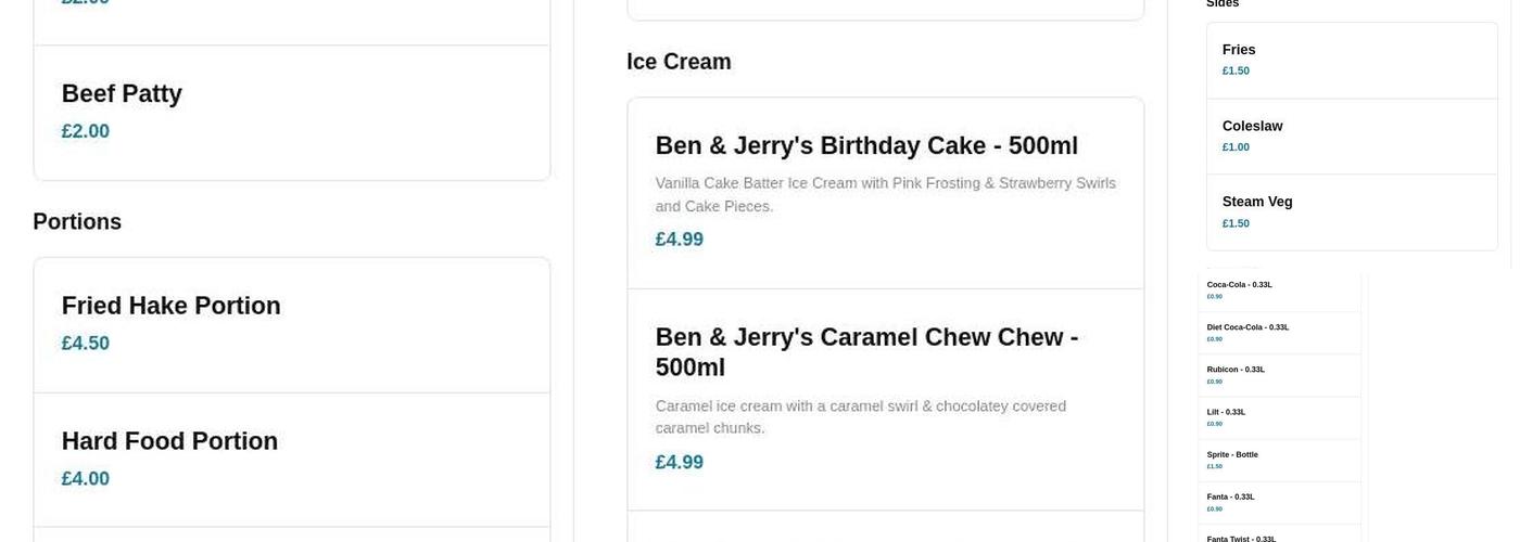 Full-A-Flava Restaurant Menu