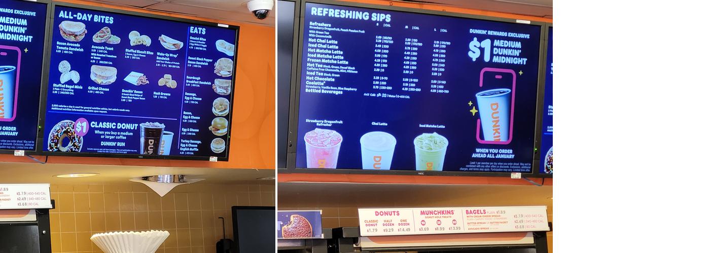 Dunkin' Menu