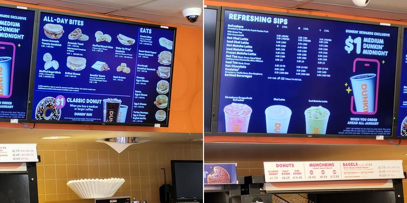 Dunkin' Menu
