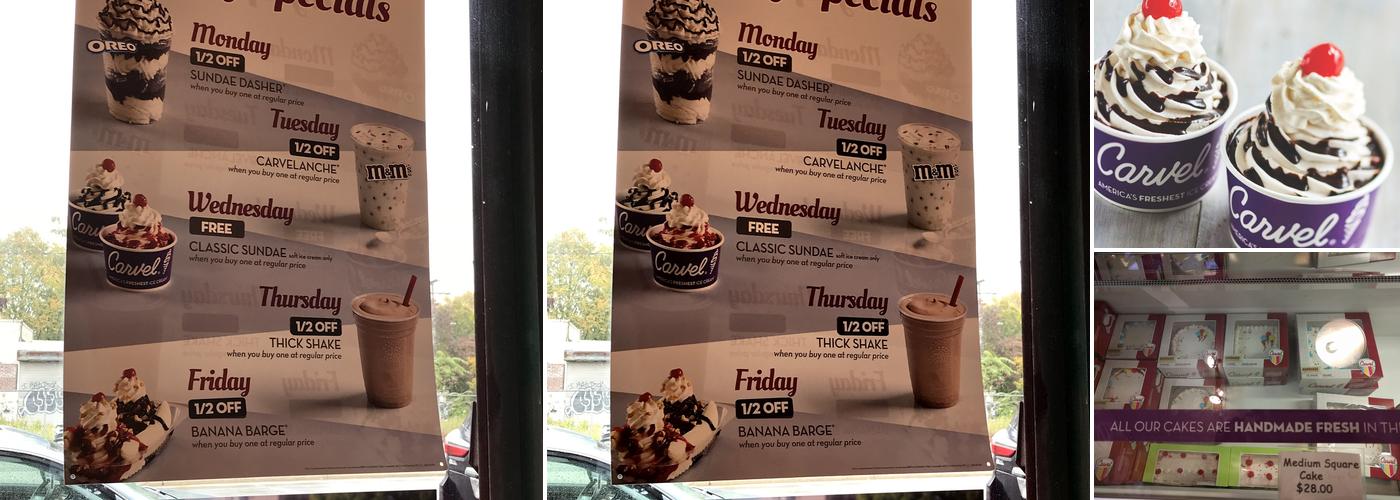 Carvel Menu