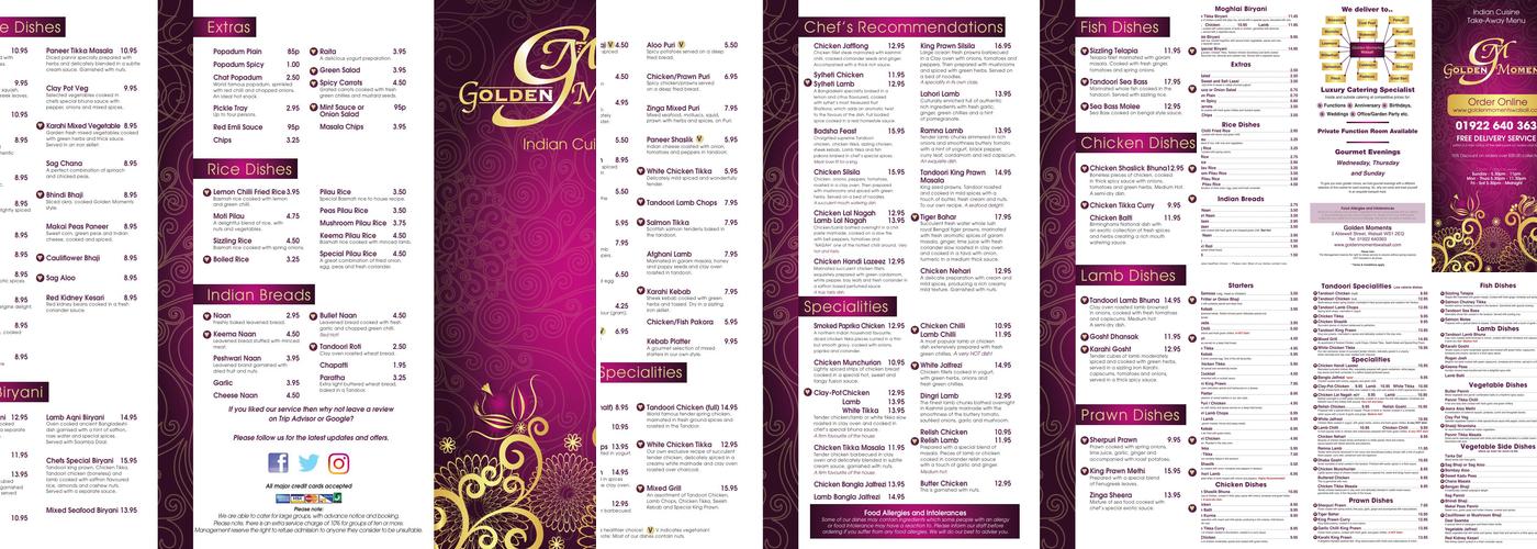 Golden Moments Menu