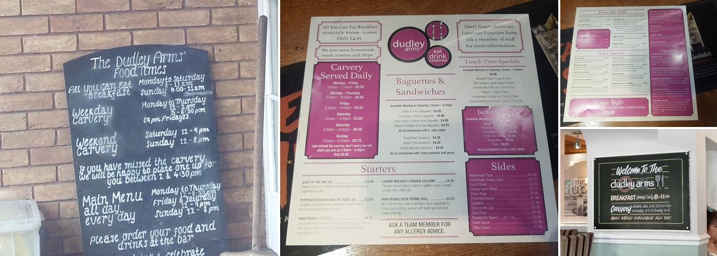The Dudley Arms Menu