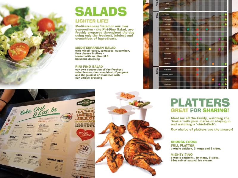 Piri Fino Sutton Coldfield Menu