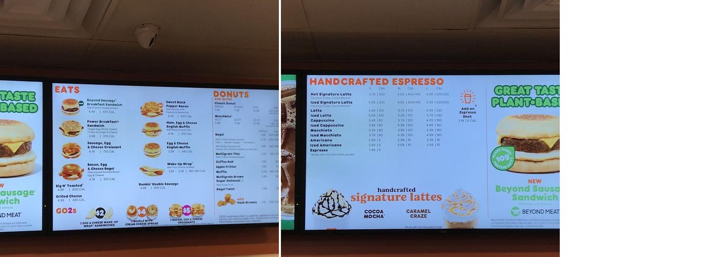 Dunkin' Menu