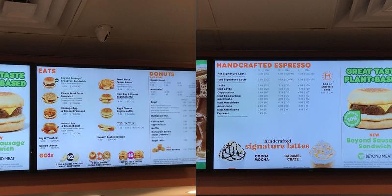 Dunkin' Menu