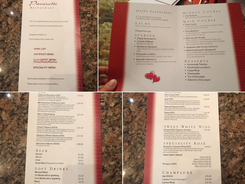 Pavarotti Restaurant Menu