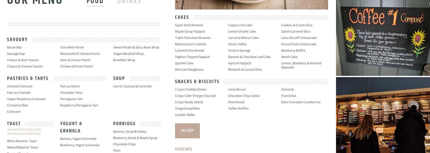 Coffee#1 Warwick Menu