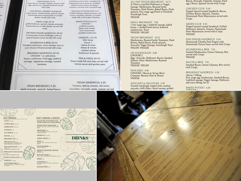 Elderberry Blacks Café Menu