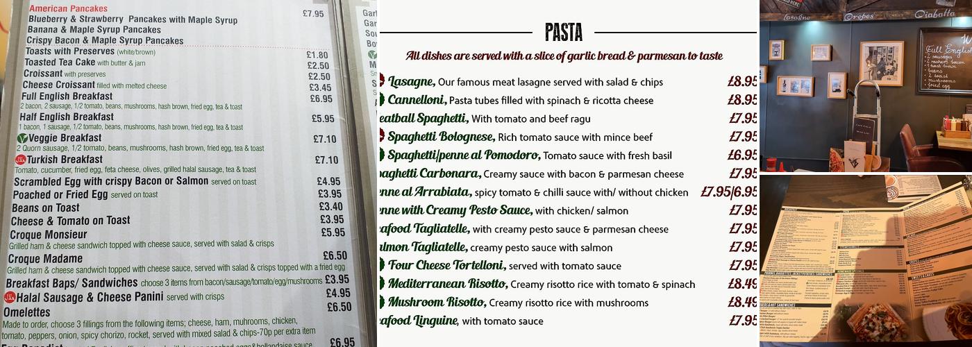 Cafe Italia Menu