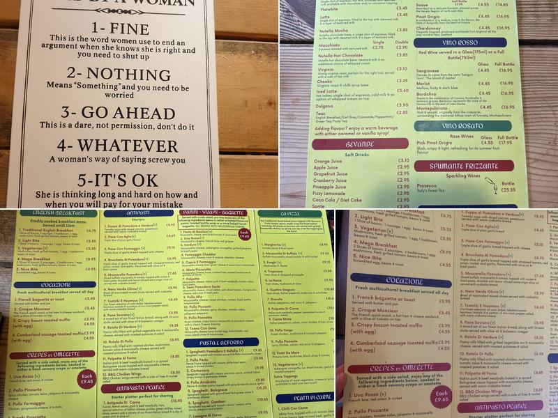 Sovrano Caffe Coventry Menu