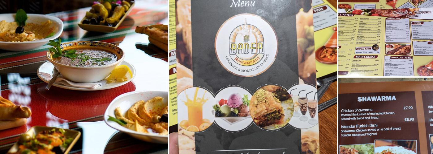 Al-Bader Restaurant in Coventry City Menu