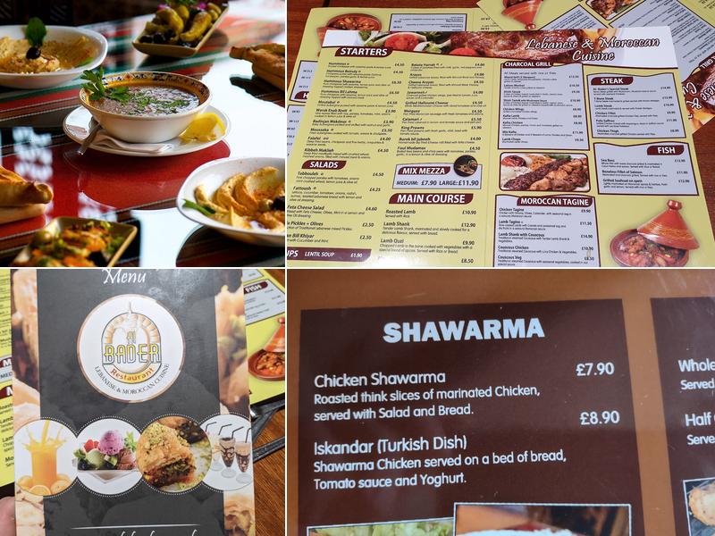 Al-Bader Restaurant in Coventry City Menu