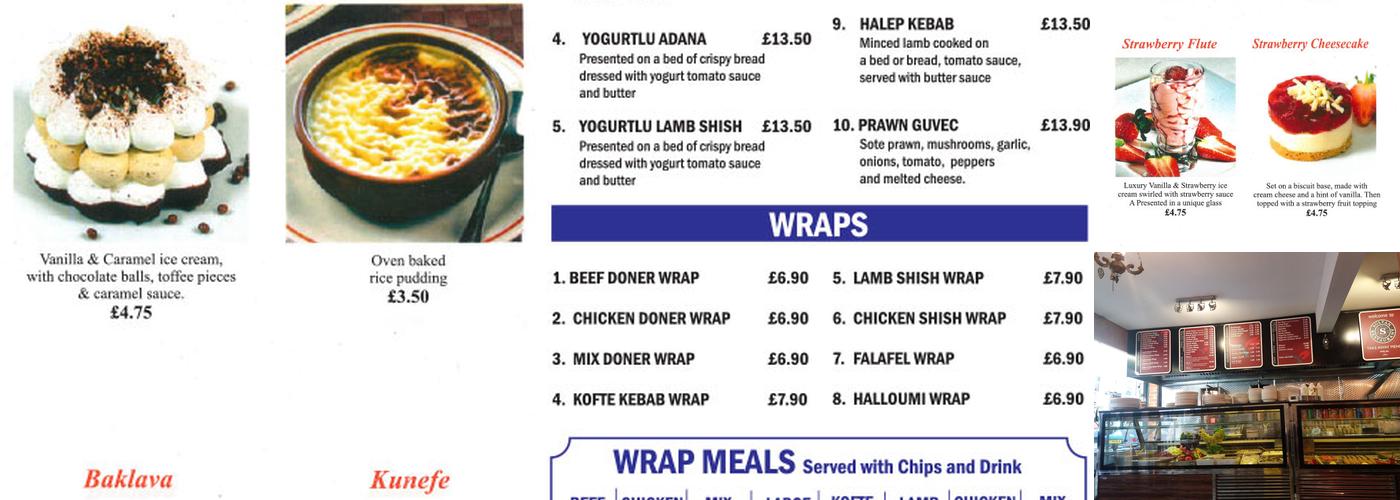 Sultan Restaurant Menu