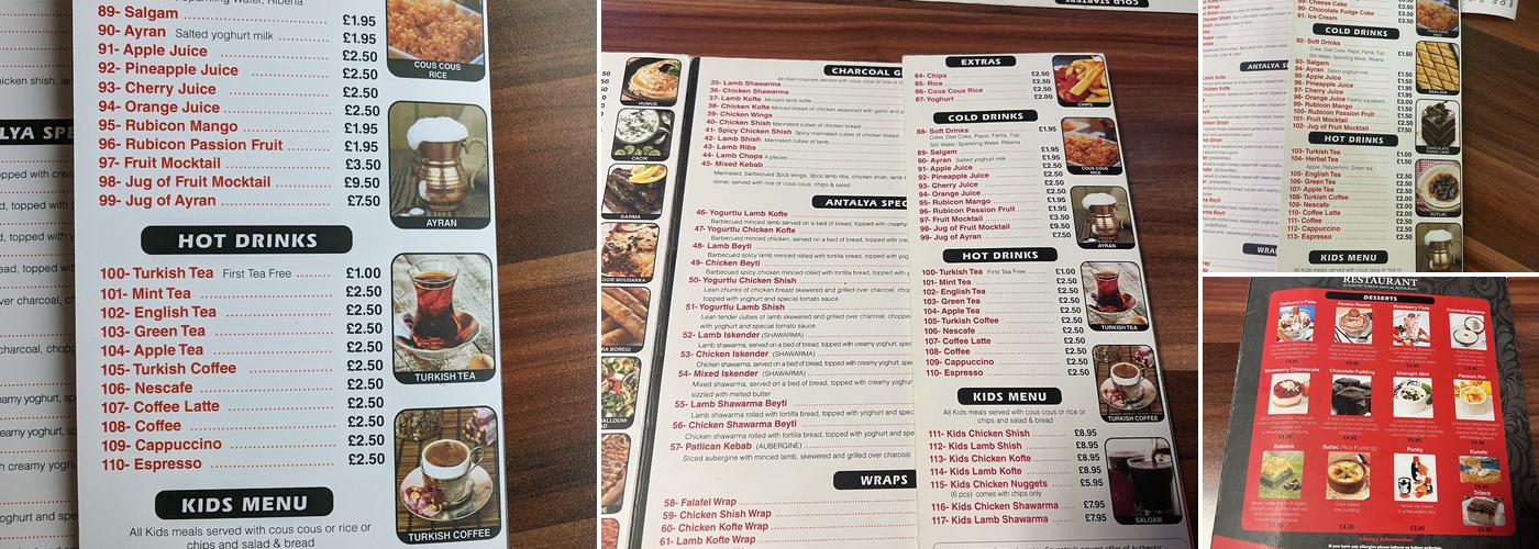 Antalya Restaurant Menu