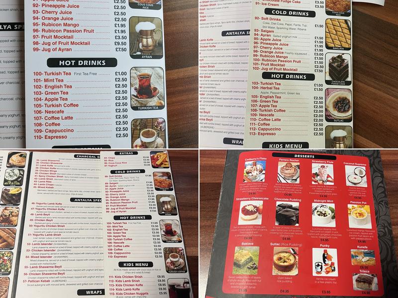 Antalya Restaurant Menu