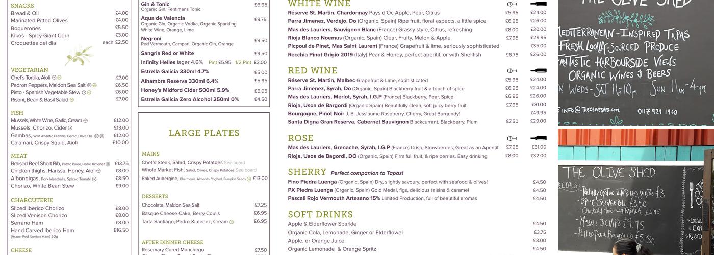The Olive Shed Menu