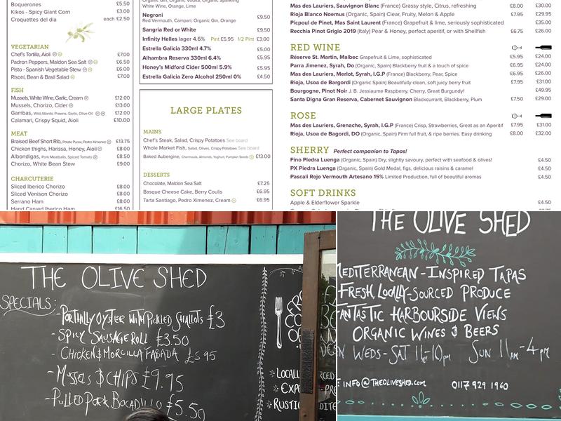 The Olive Shed Menu