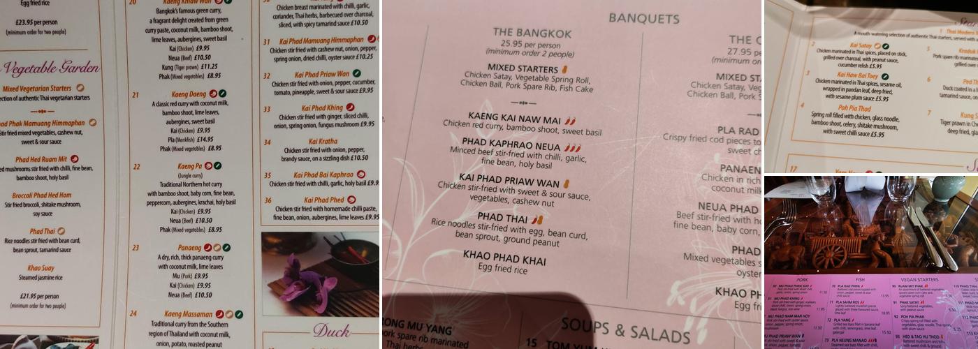 Thai Modern Restaurant Menu