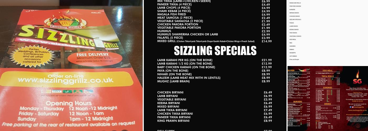 Sizzling Grillz Menu