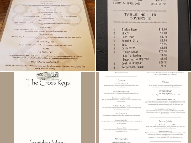 Cross Keys Menu