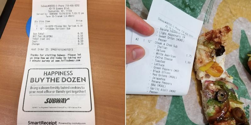 Subway Menu