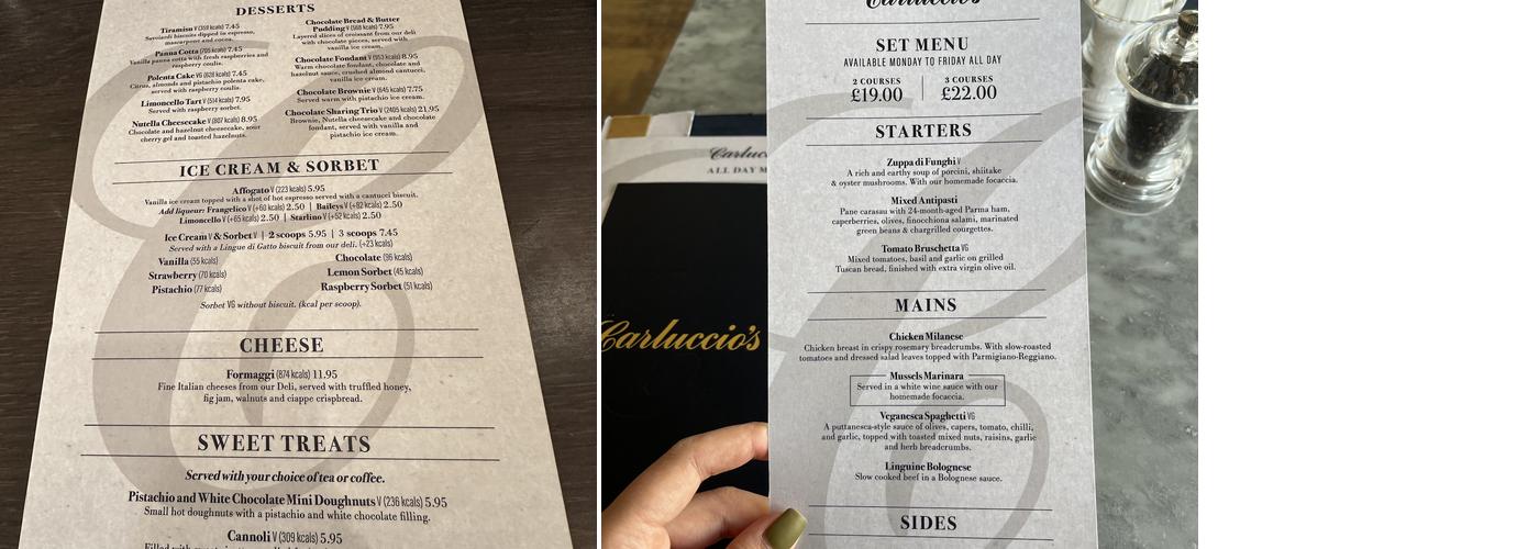 Carluccio's Menu