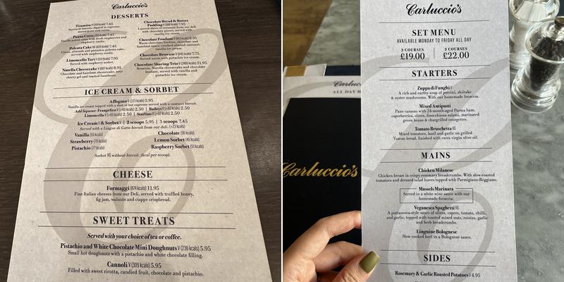 Carluccio's Menu