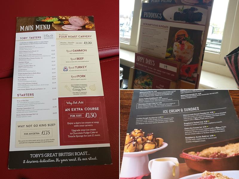 Toby Carvery Enfield Menu