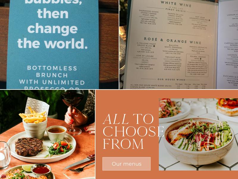 All Bar One Sutton Menu