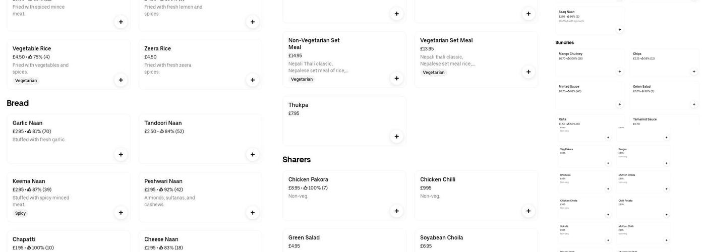 Reading Tandoori Menu